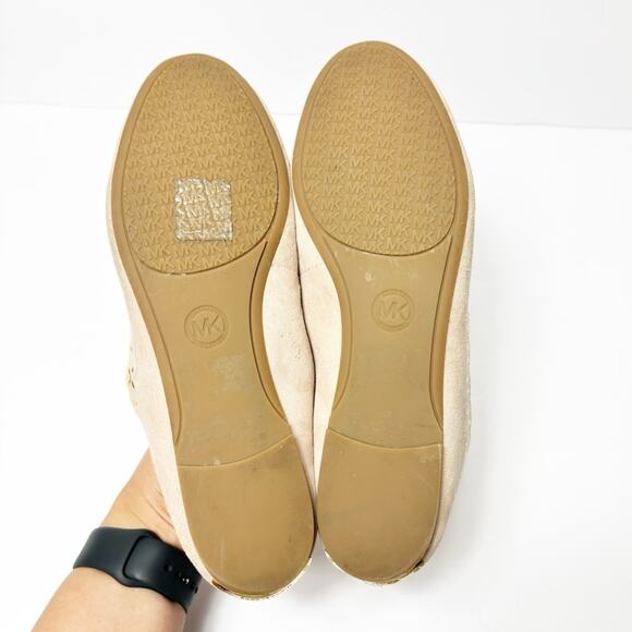 MICHAEL MICHAEL KORS PINK GOLD WOMEN SLIP ON FLATS SIZE 9 NO BOX - Picture 4 of 5